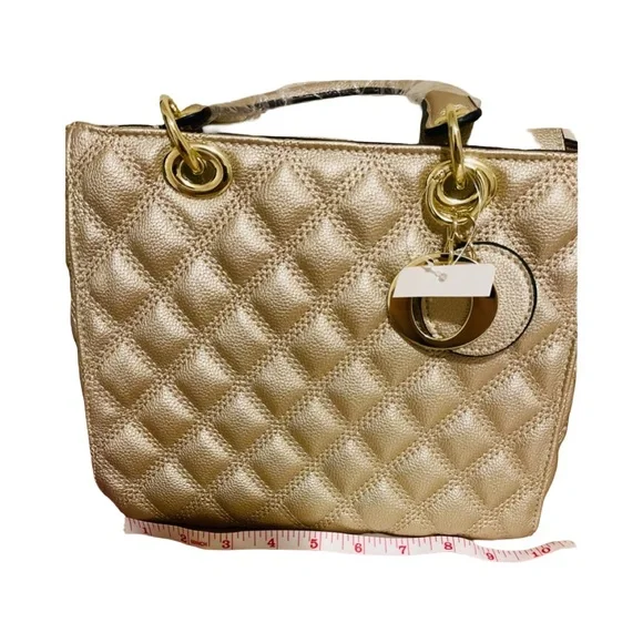 Elegant Gold Quilted Mini Bag - Picture 2 of 8